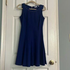 New York & Company Royal Blue Fit and Flare Dress- like new